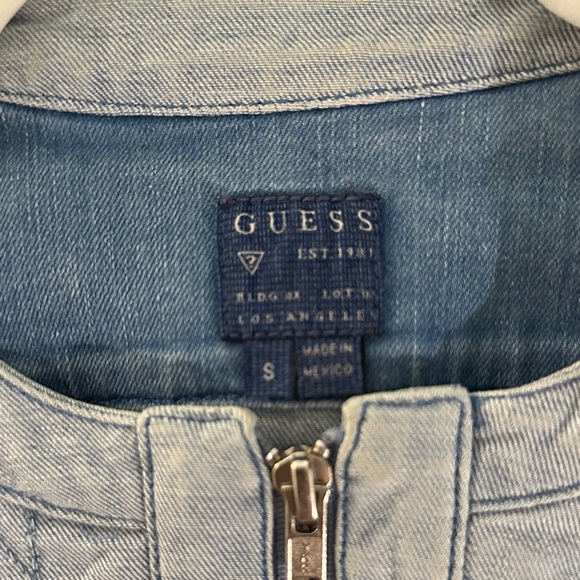 GUESS Quilted Light Blue Jean Jacket size S - Picture 3 of 3
